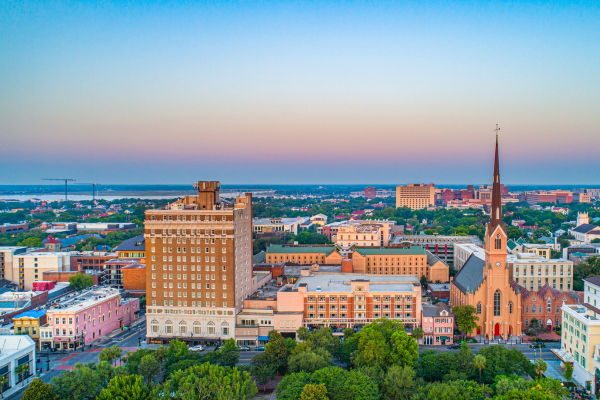 aerial view of charleston sc